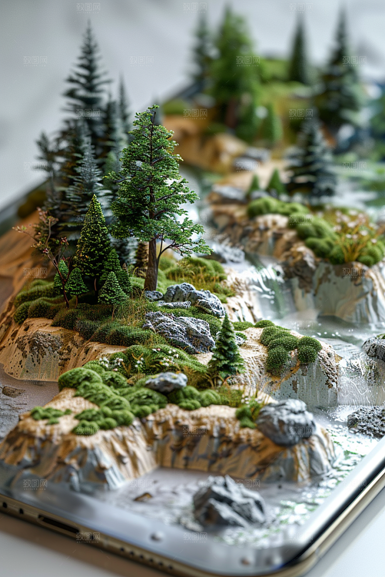 手机VR山水立体高清模型