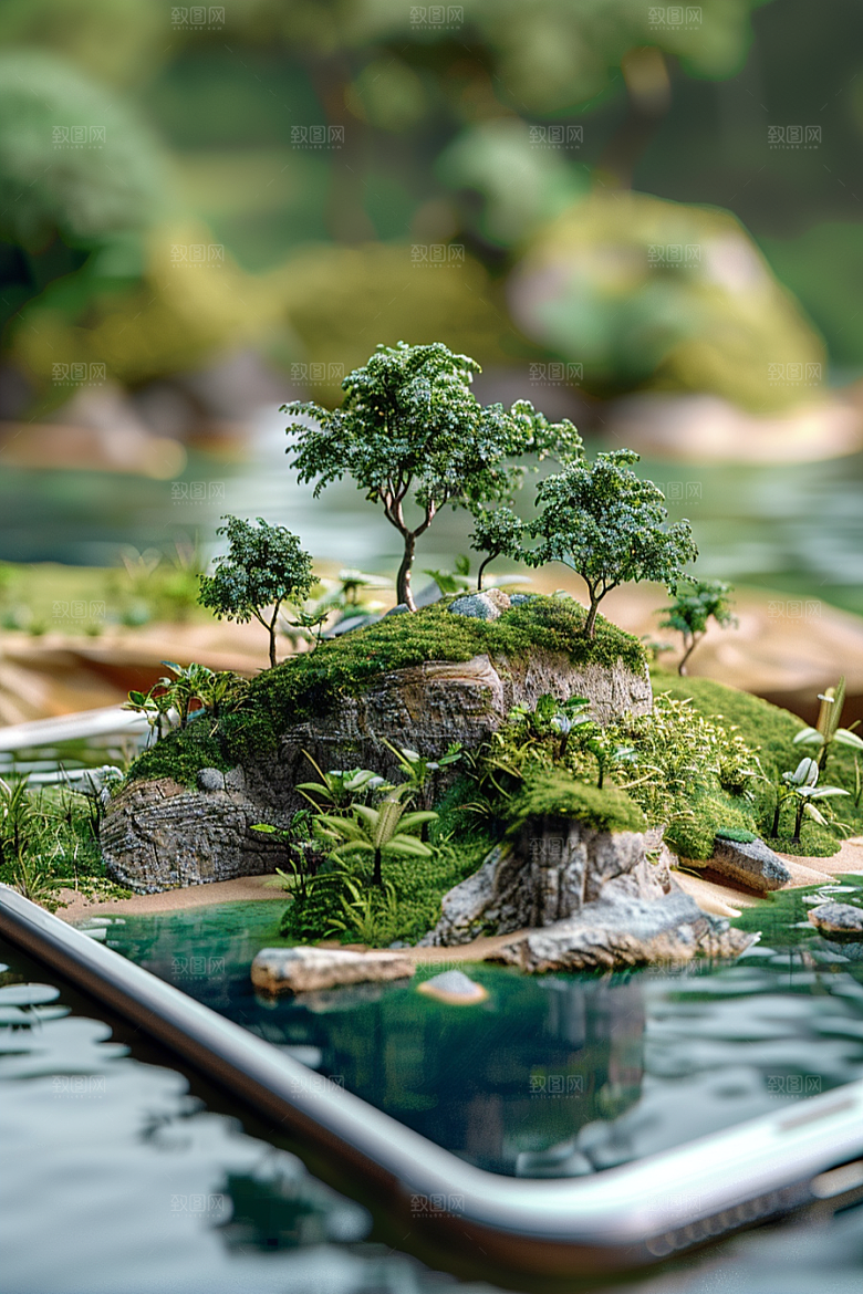 手机VR山水自然幻想风模型