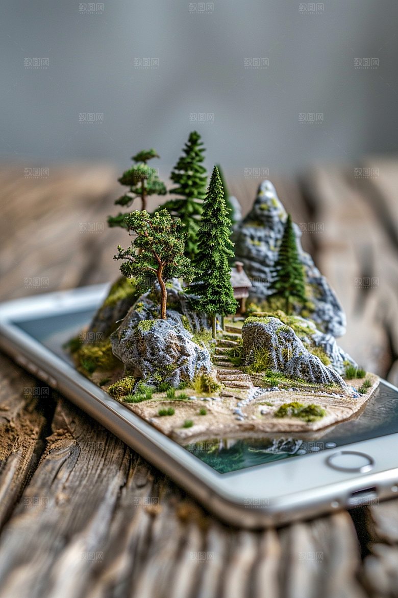 手机VR山水未来高清模型