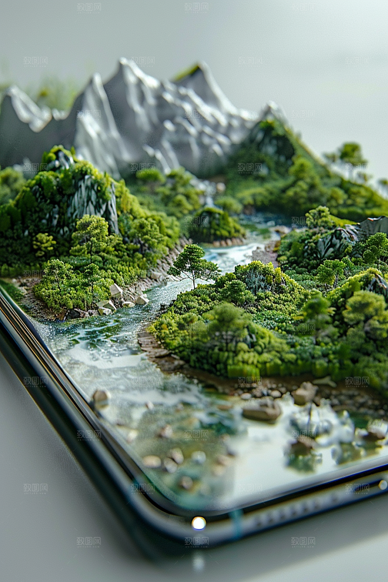 手机VR山水超现实风光模型