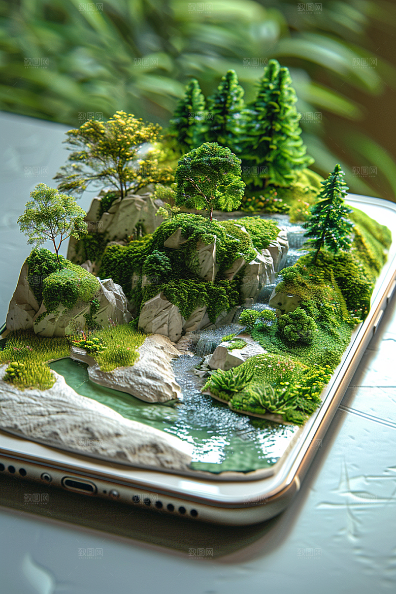 手机VR山水未来高清模型