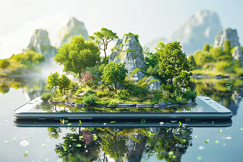 手机VR山水自然风光模型