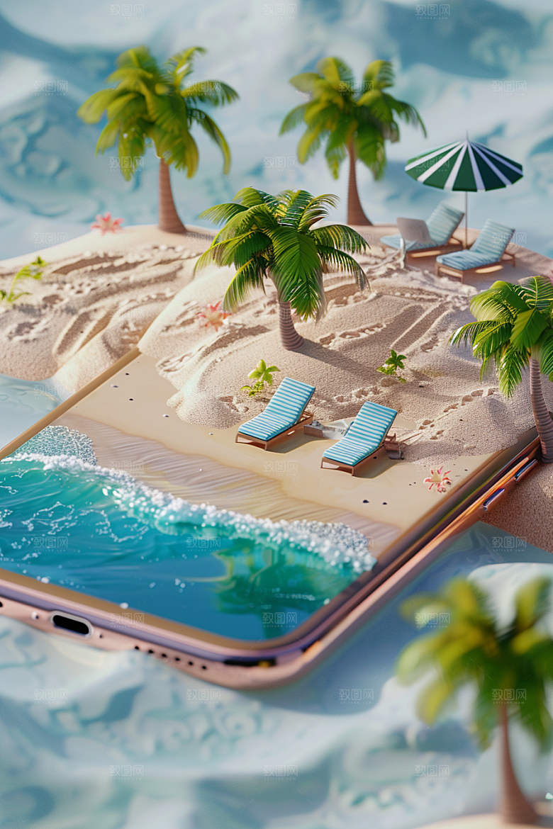 手机VR山水立体3D模型
