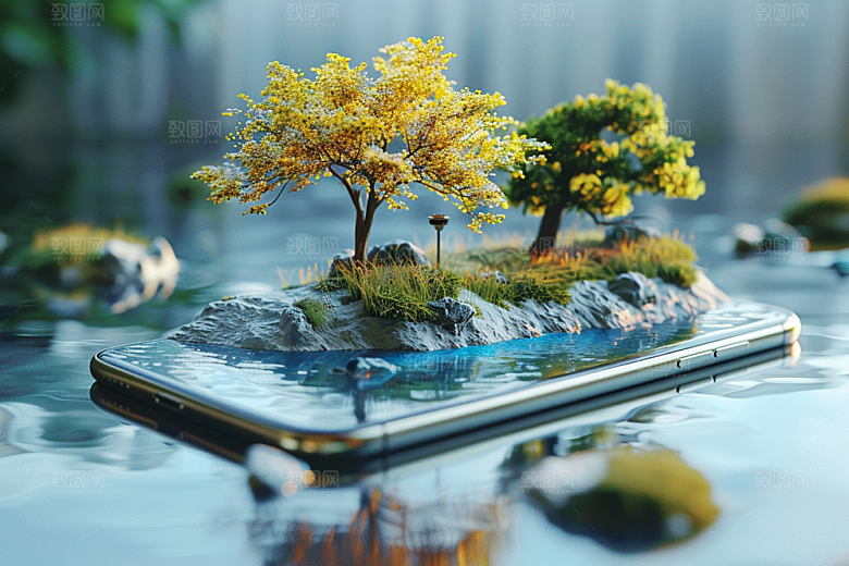 手机VR山水科技自然模型