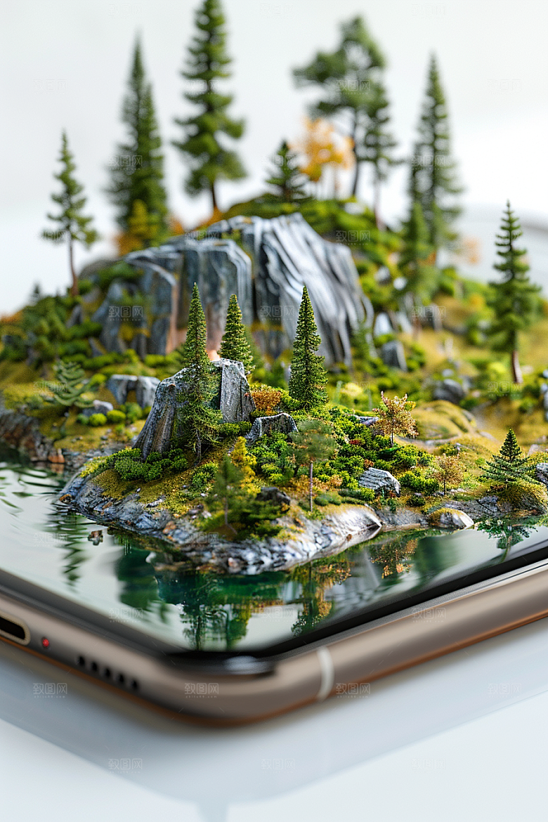 手机VR山水虚拟现实风光模型