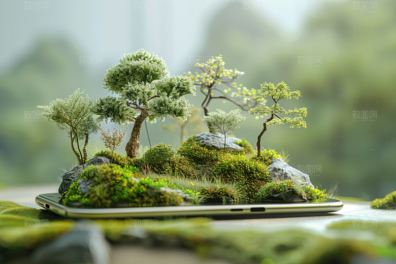 手机VR山水立体3D模型