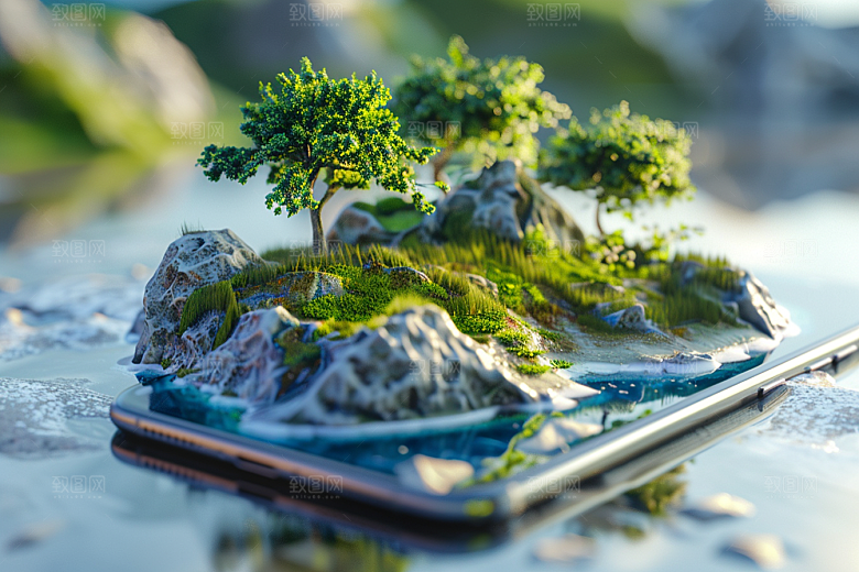 手机VR山水立体高清模型