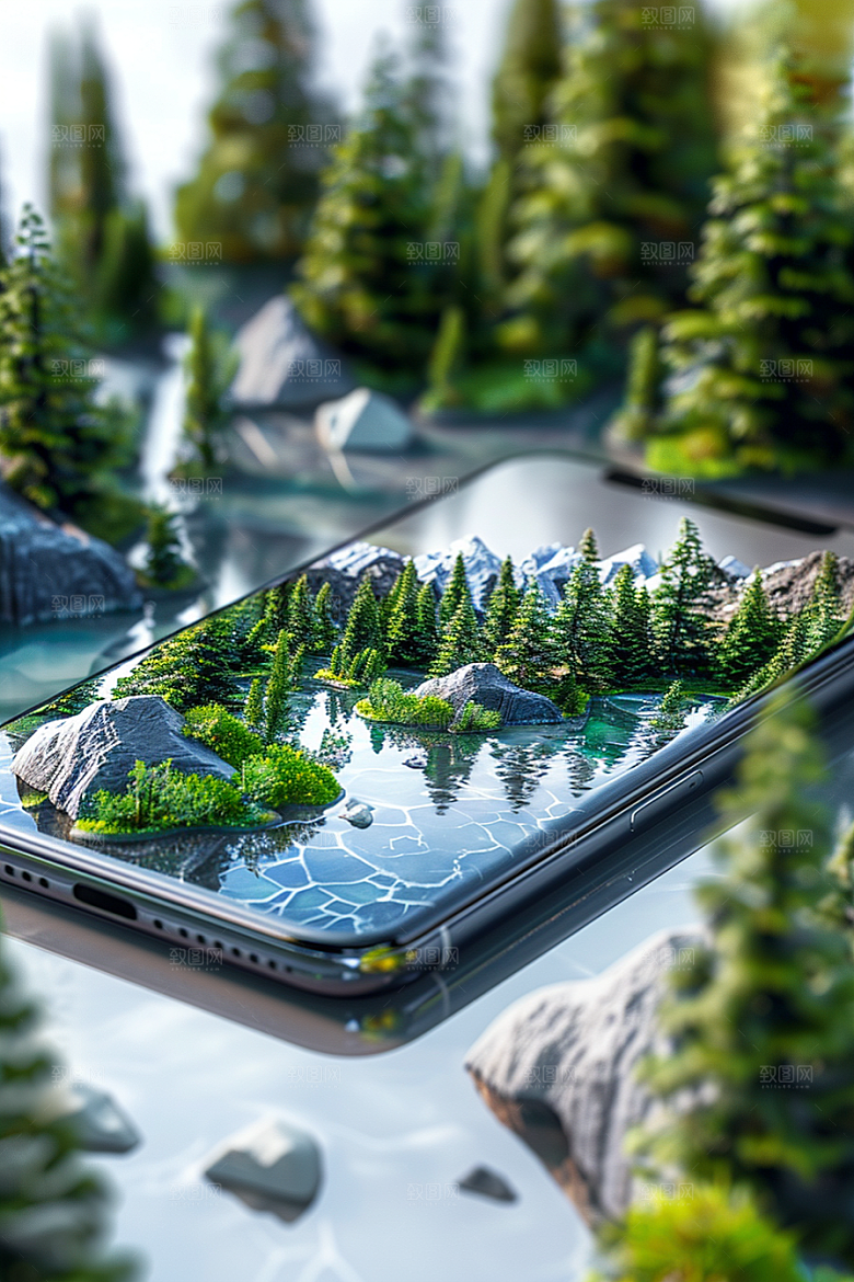 手机VR山水科技未来模型