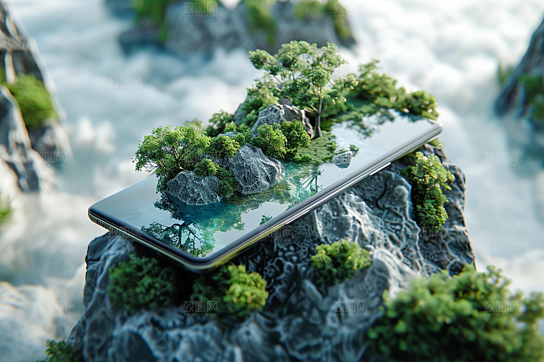手机VR山水自然幻想风模型