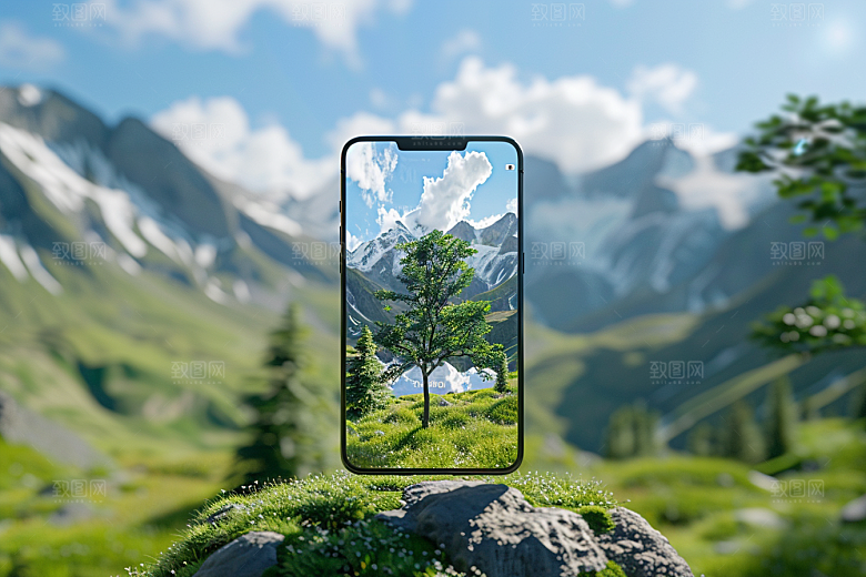 手机VR山水未来立体模型