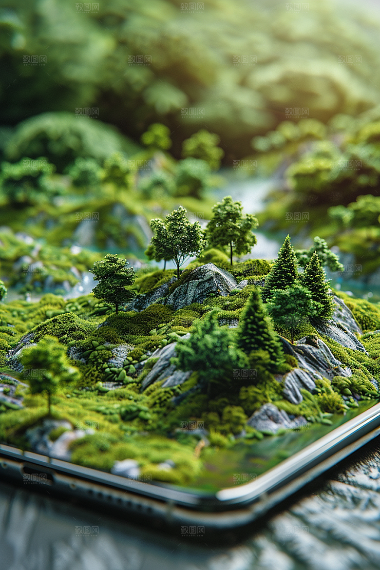 手机VR山水幻想风3D模型