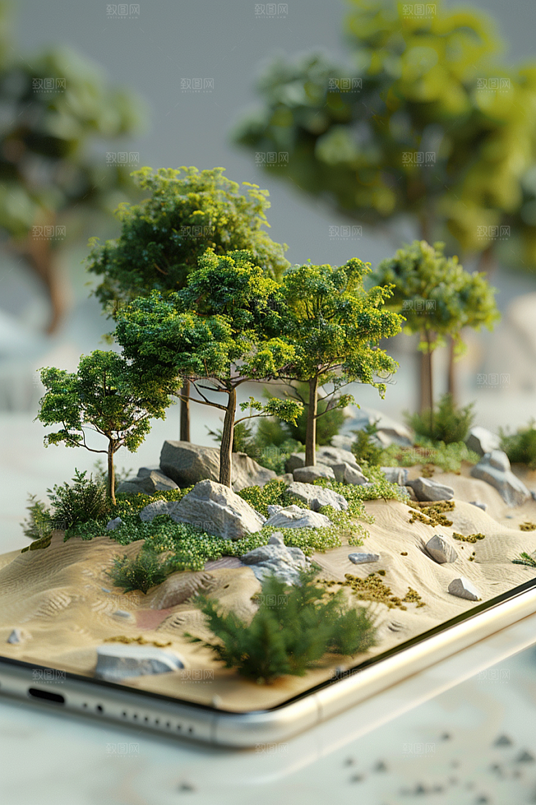 手机VR山水立体VR技术模型