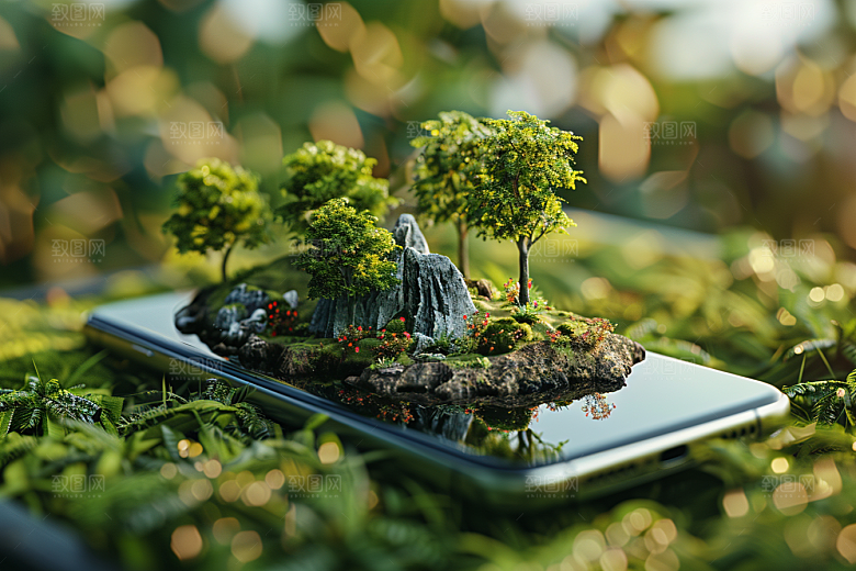 手机VR山水虚拟现实自然模型