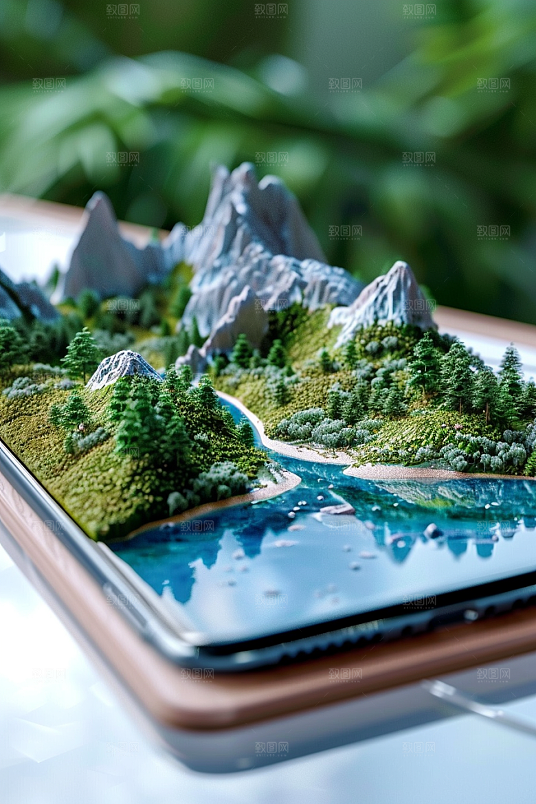 手机VR山水3D幻想风模型