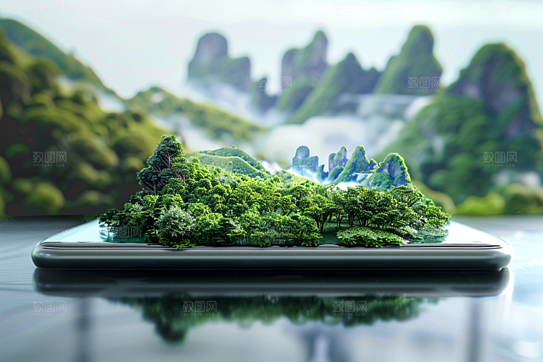 手机VR山水VR技术数码设备模型