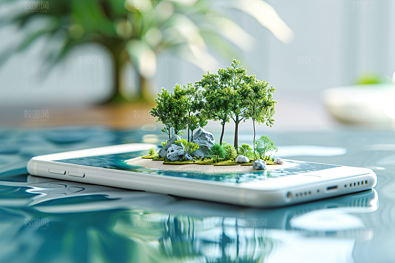 手机VR山水未来虚拟现实模型