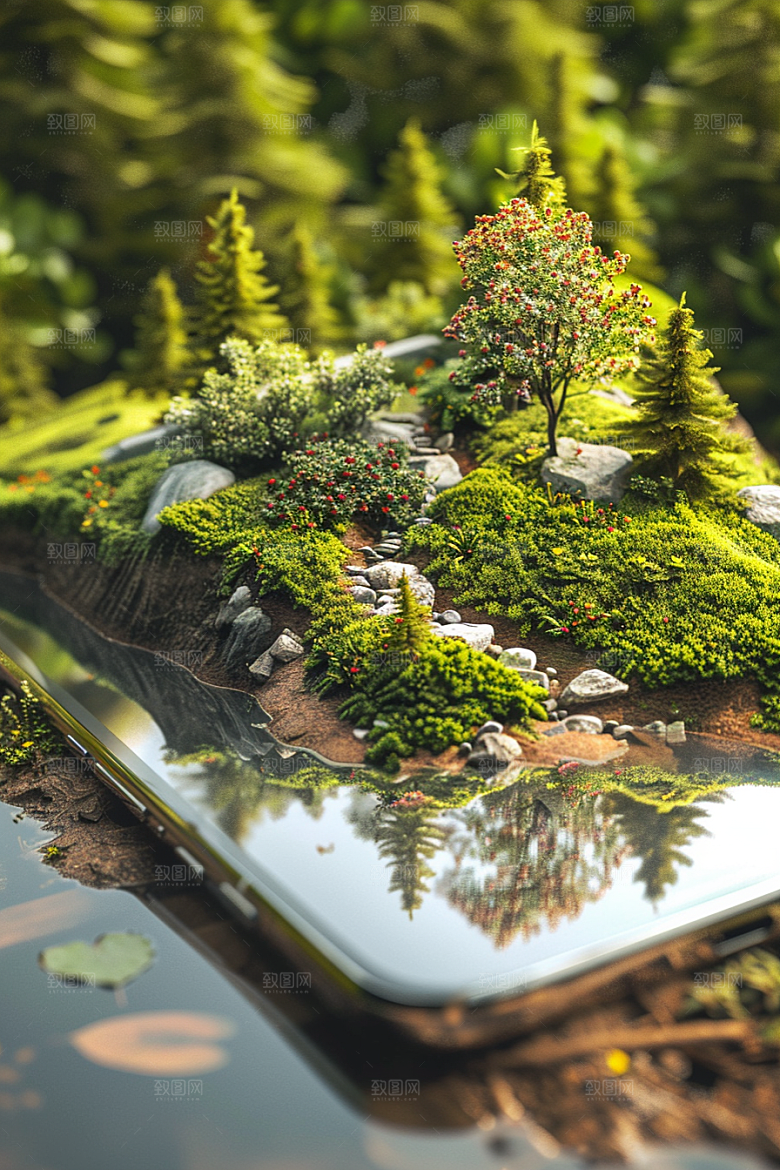 手机VR山水虚拟现实立体模型