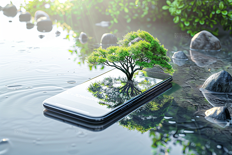 手机VR山水立体虚拟现实模型