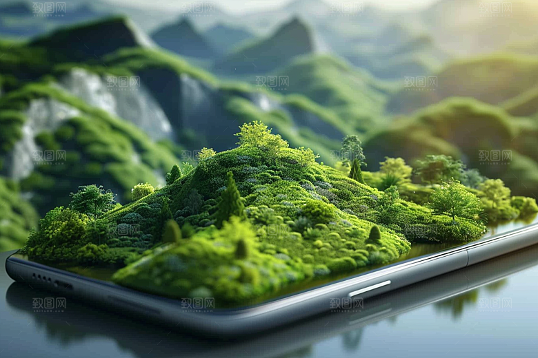 手机VR山水高清数码设备模型