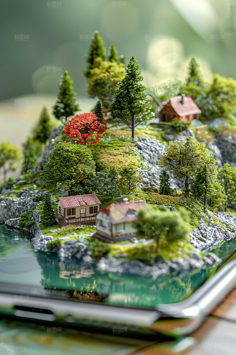 手机VR山水高清超现实模型
