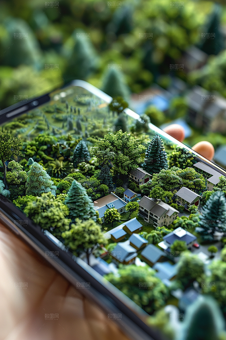 手机VR山水风光立体模型