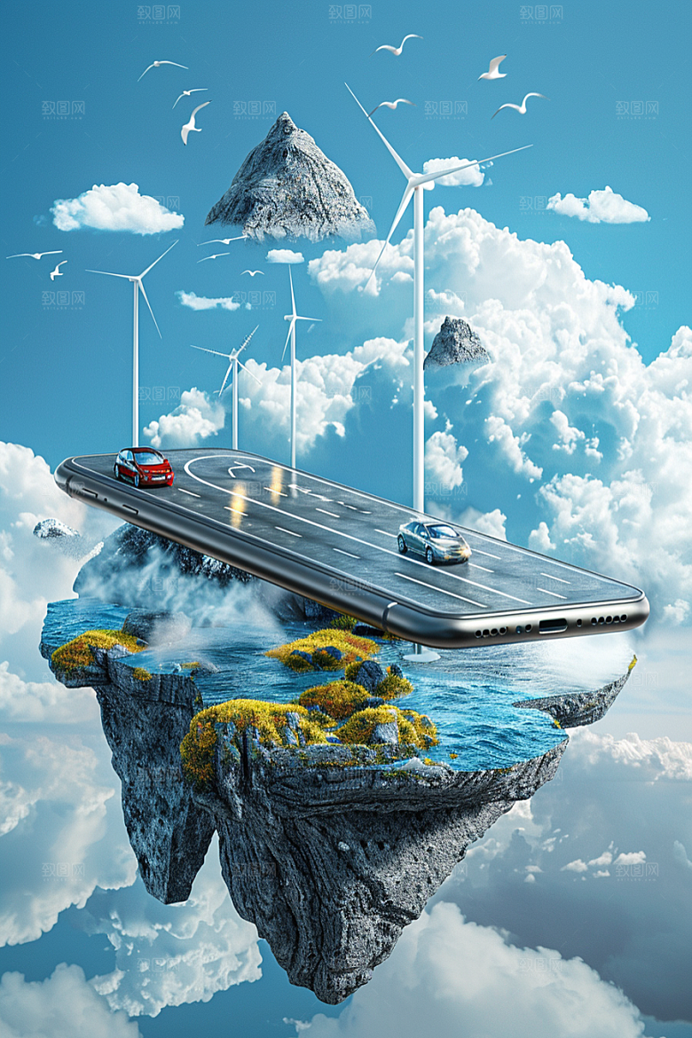 手机VR山水3D风光模型