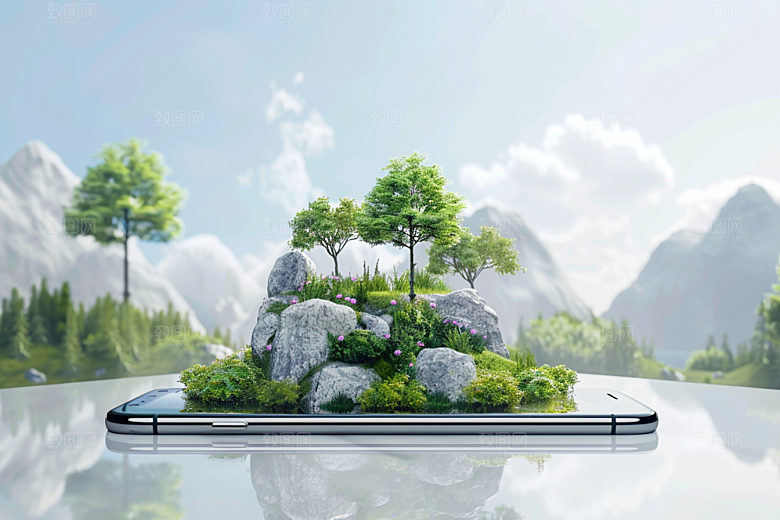 手机VR山水立体幻想风模型
