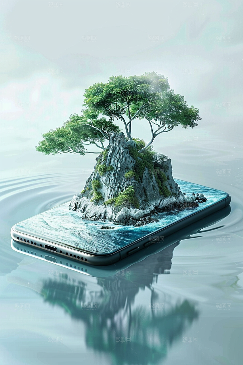 手机VR山水风光立体模型