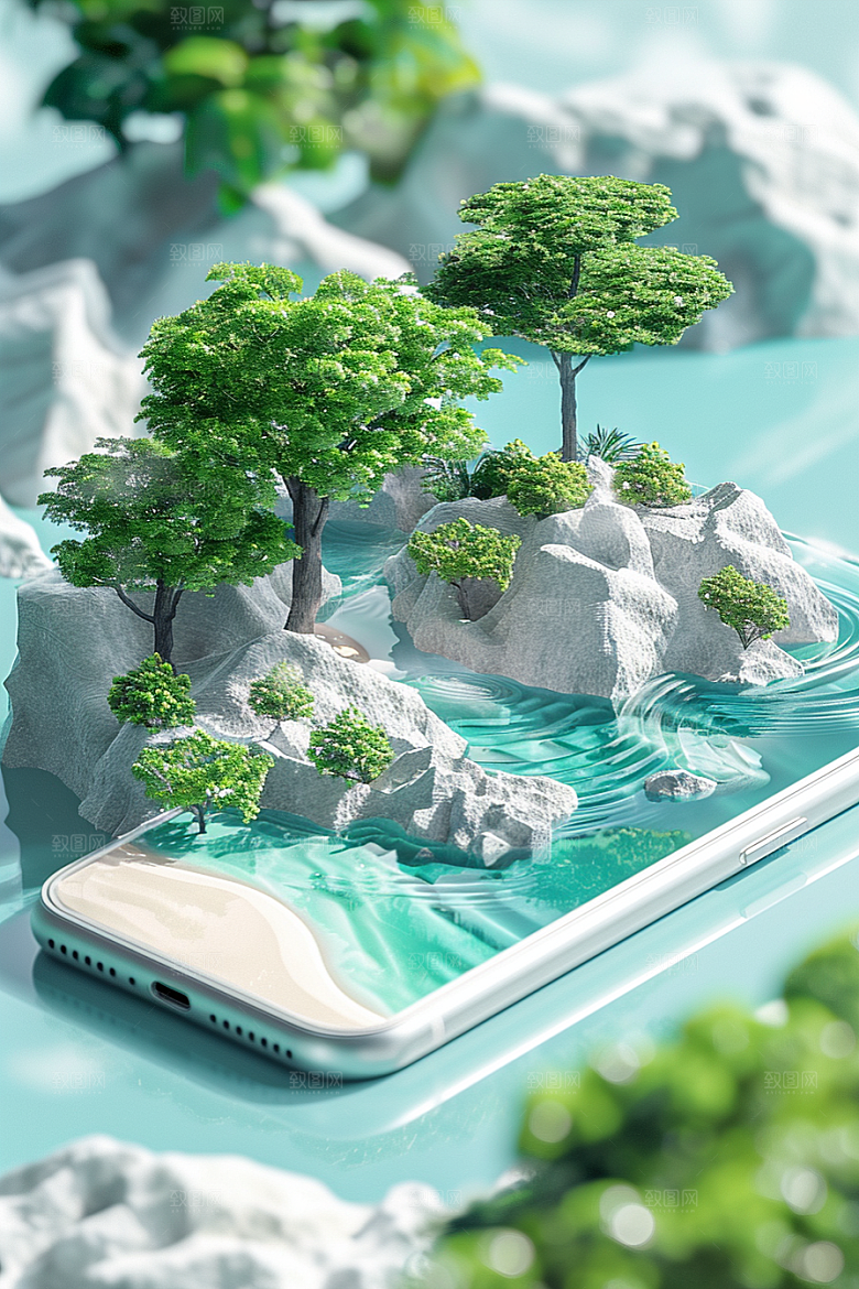 手机VR山水虚拟现实幻想风模型