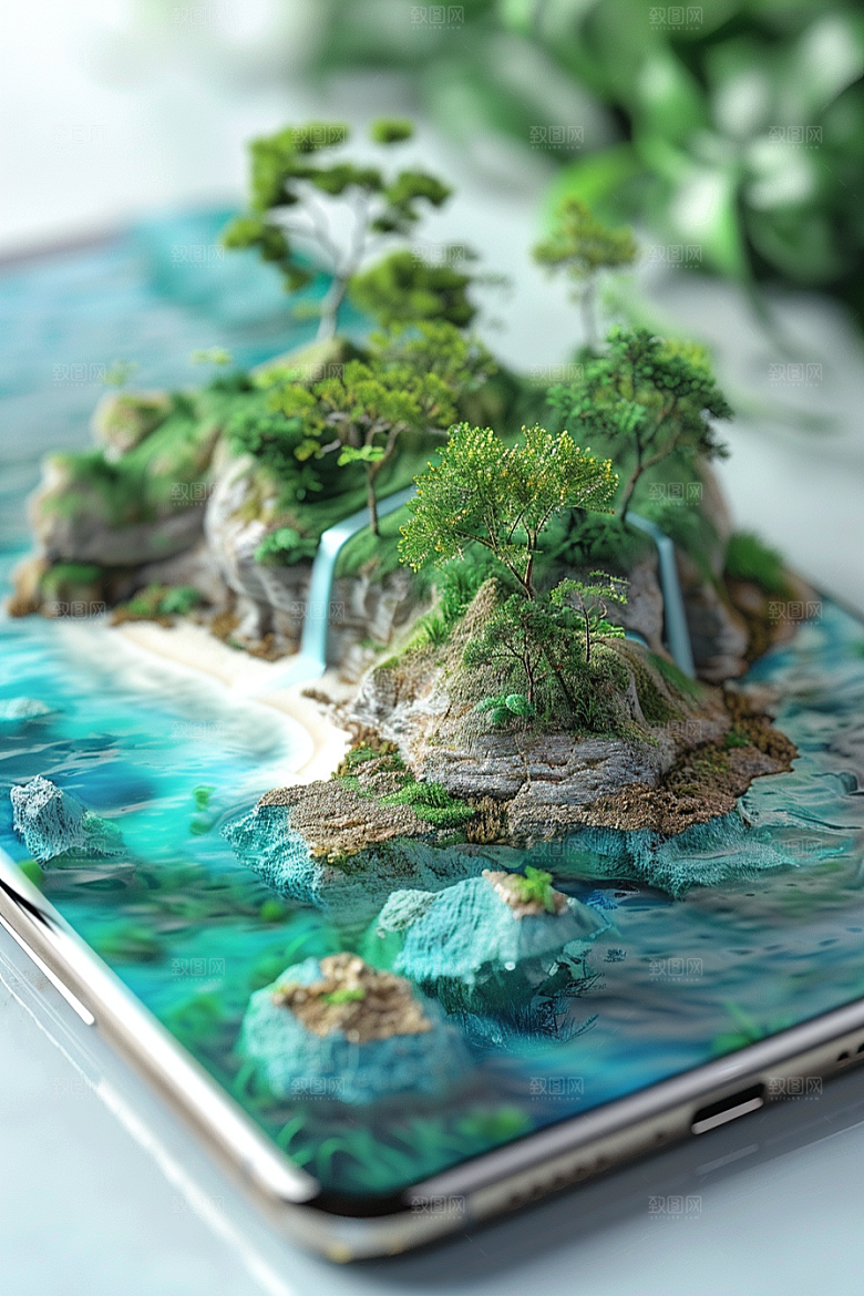 手机VR山水元宇宙立体模型