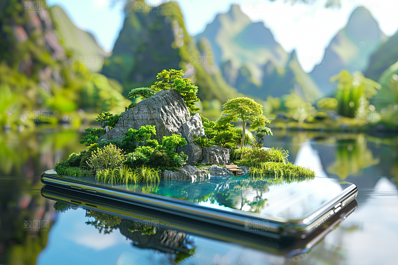 手机VR山水幻想风高清模型