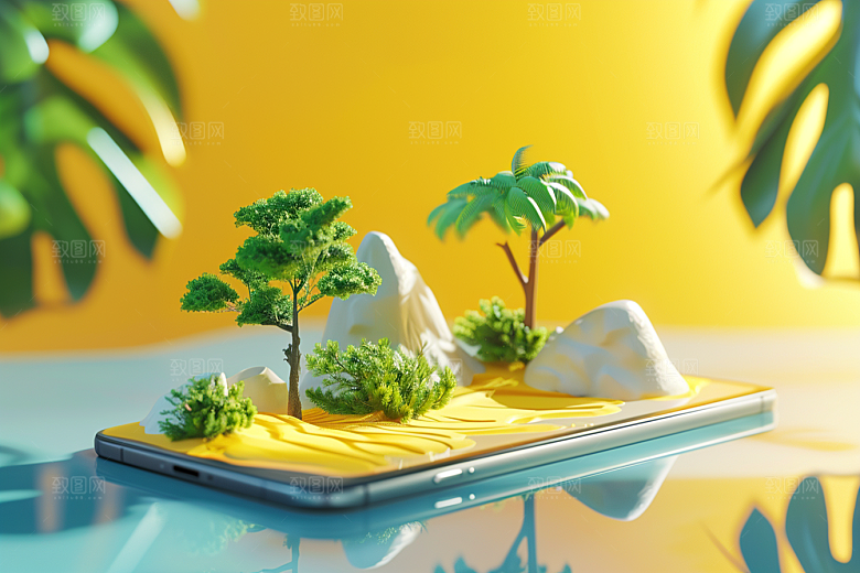 手机VR山水自然3D模型