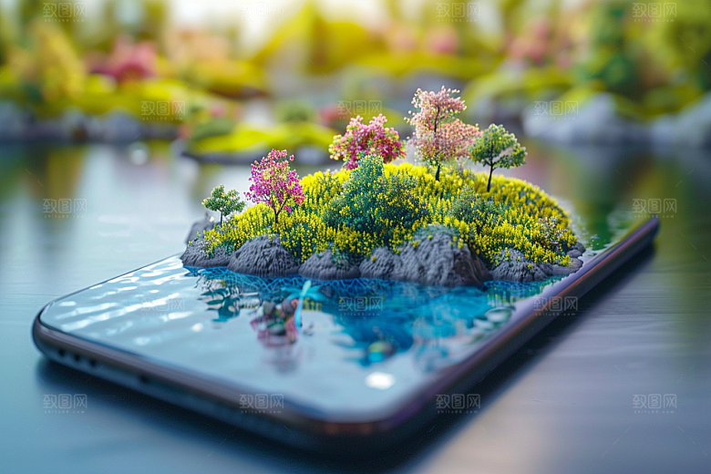 手机VR山水虚拟现实立体模型