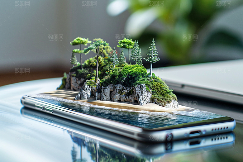 手机VR山水元宇宙数码设备模型