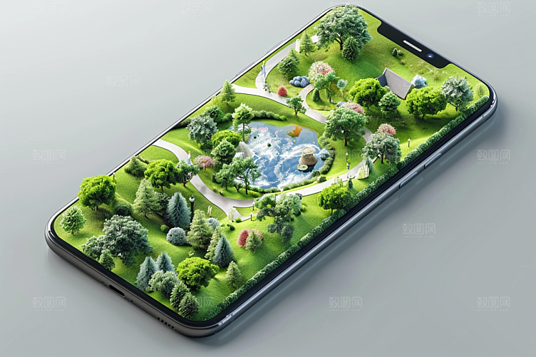 手机VR山水科技自然模型