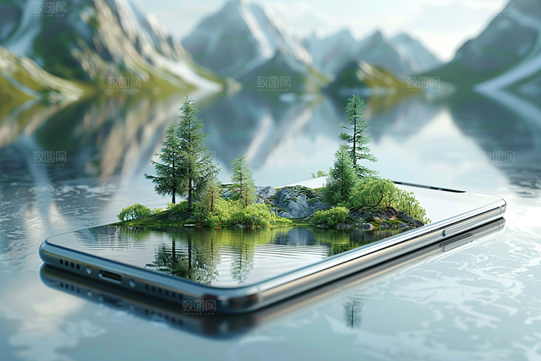 手机VR山水自然风光模型