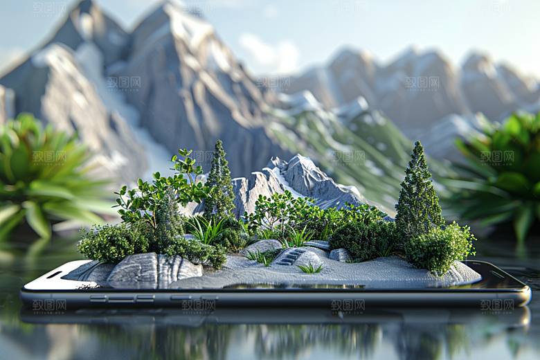 手机VR山水自然3D模型