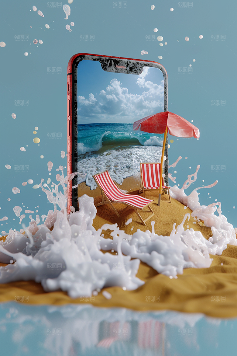 手机VR山水3D自然模型