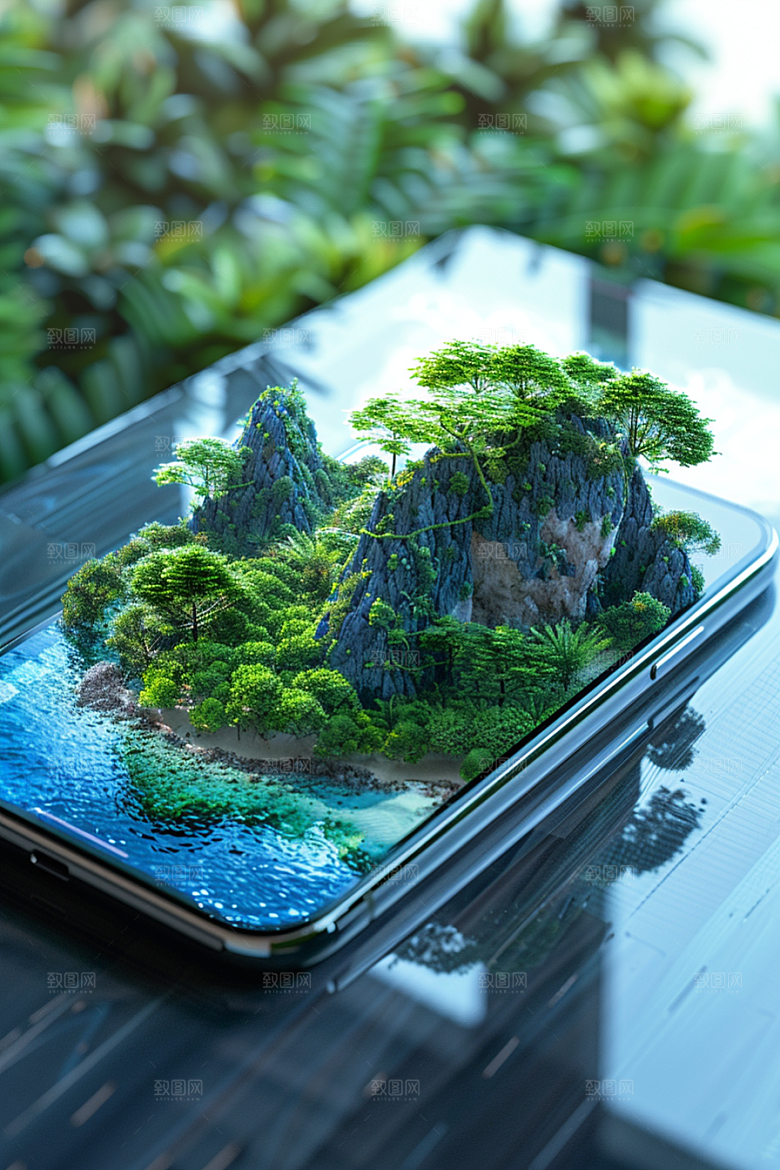 手机VR山水科技高清模型