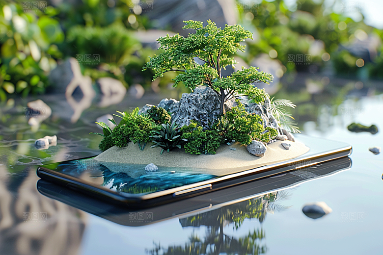 手机VR山水超现实立体模型