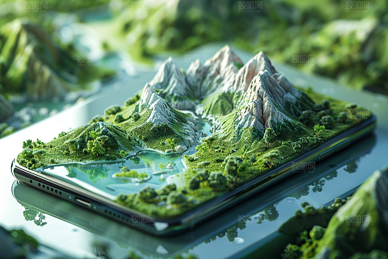 手机VR山水风光3D模型