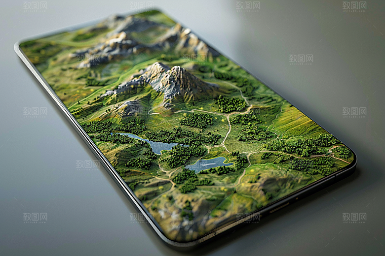 手机VR山水未来立体模型