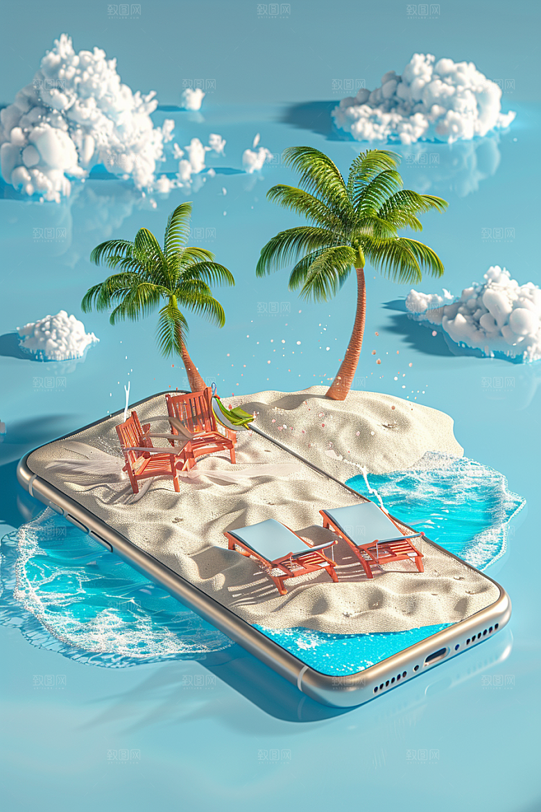 手机VR山水超现实自然模型