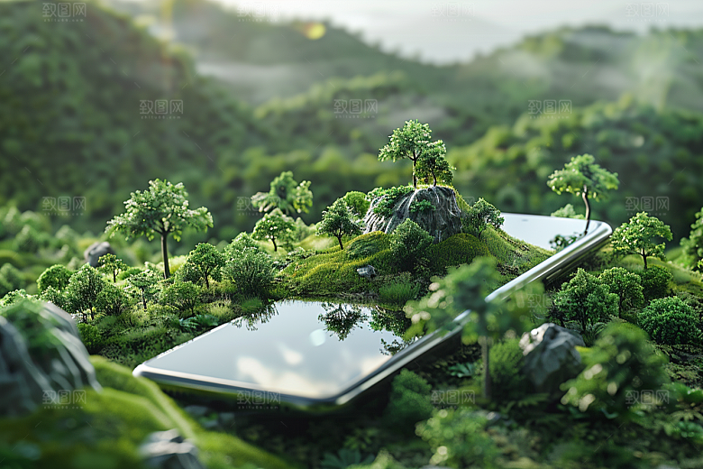 手机VR山水立体虚拟现实模型