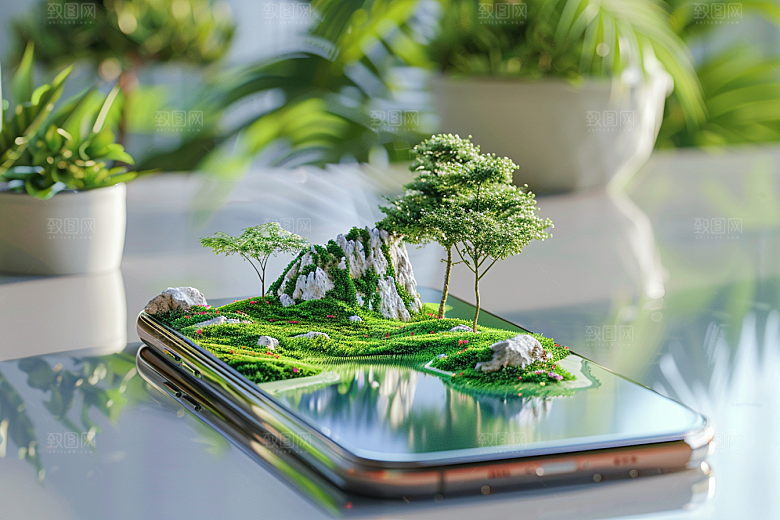 手机VR山水风光高清模型