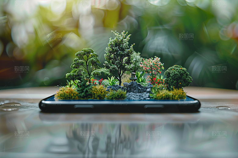 手机VR山水数码设备科技模型
