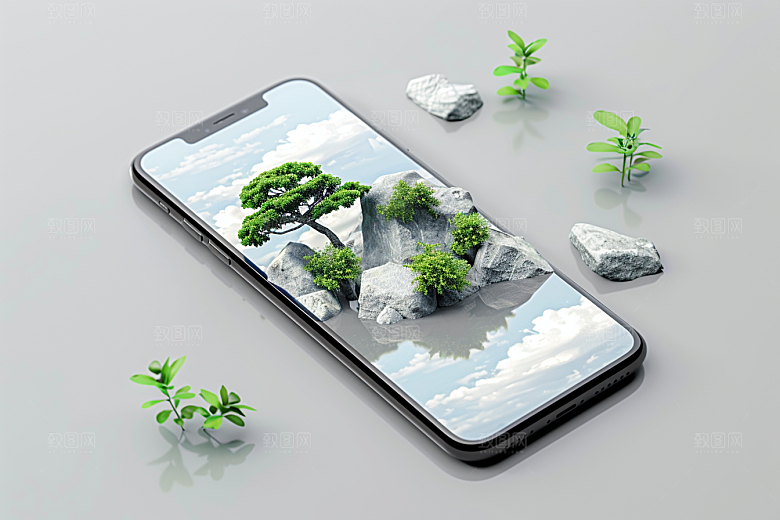 手机VR山水幻想风自然模型