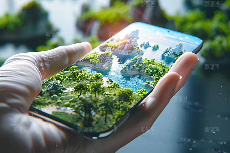 手机VR山水超现实幻想风模型