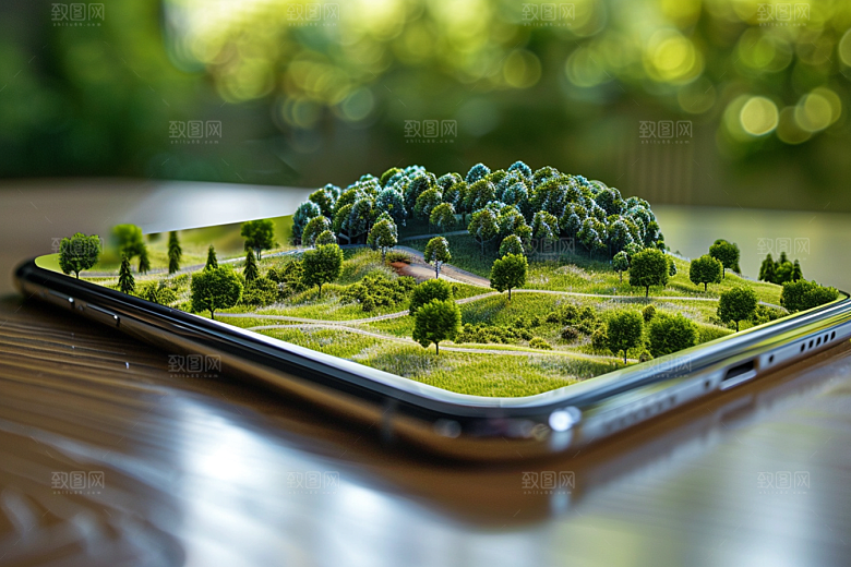 手机VR山水数码设备高清模型