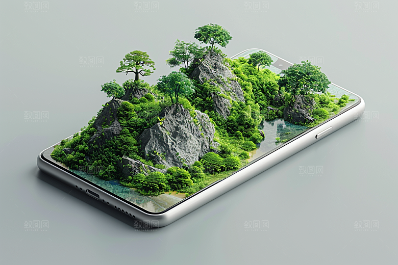 手机VR山水幻想风高清模型